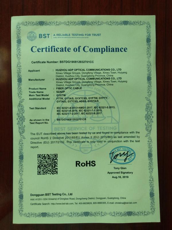 RoHS - Huizhou Adp Optical Communications Co., Ltd.