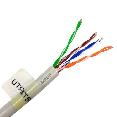 China Communication Utp Cat5e 305m CCA Bare Copper 24awg Lan Cable Telecom In Cheap Indoor Network Lan Cable Networking Cable for sale