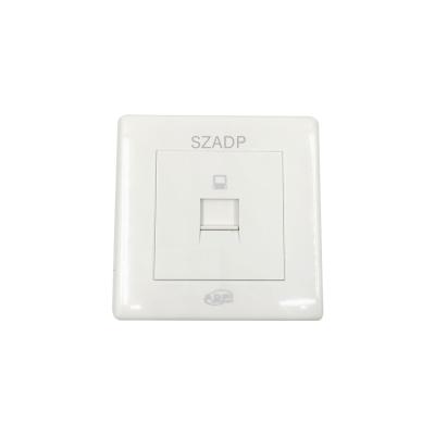 China ABS SZADP RJ45 RJ11 Factory Price Network Cable Wall Socket Single Dual Port Faceplate for sale