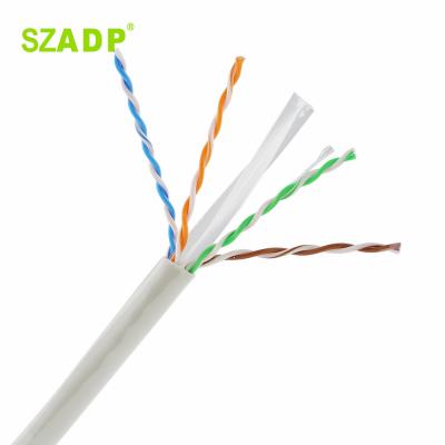 China SZADP spot UTP cat6 cable 4 pairs 0.56mm CCA gray color Network cable CCTV use Cat6 gray for sale