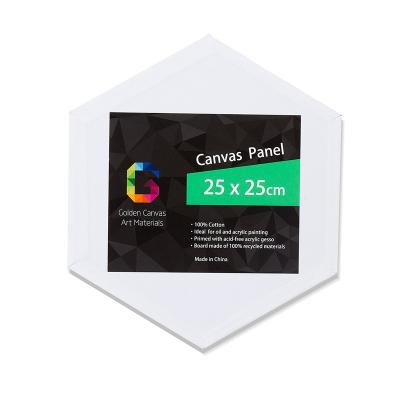 China Painting 6 Pcs / PK 25 * 25 High Quality Stretched Canvas Hexagon Shaped Waterproof Panel Canvas To Pain for sale