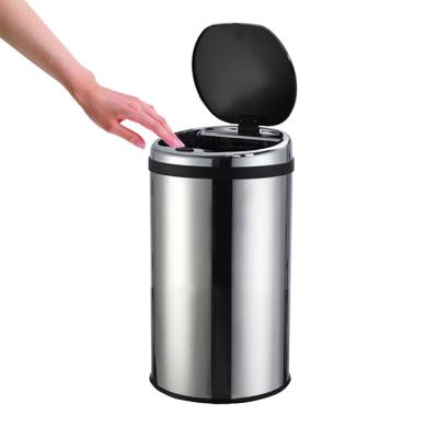 China Sustainable Household Kitchen 30L Round Lid - Spray Paint Metal Stainless Steel Open Touch Rubbish Bin for sale