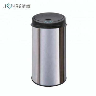 China Sustainable Automatic Round 42L Hotel Room Stainless Steel Sensor Electronic Waste Bin for sale