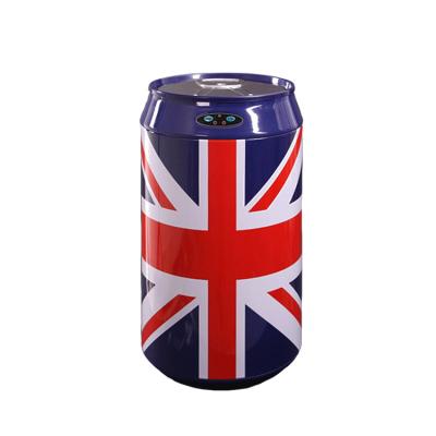 China Round 30L durable cola flag shape UK electric motion sensor stainless steel touchless kitchen trash can for sale