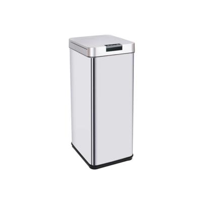 China Sustainable Household 13gallon Office Kitchen Rectangle Metal Sanitary Stainless Steel Sensor Smart Waste Bin for sale