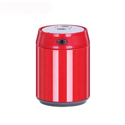 China Sustainable 1.5 Liter Round Desktop Kids Mini Infrared Sensor Cola Box Car Trash Can for sale