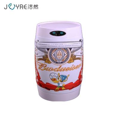 China 9L living room kitchen bathroom budweiser oak barrel metal stainless steel sensor viable automatic waste bin for sale