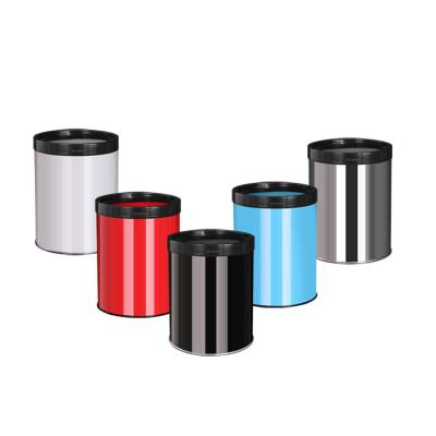 China Kitchen Sustainable Room Cheap Household Spray Paint Non Sensor Stainless Steel Metal Trash Cans for sale