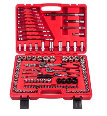 China 120 PCS 24T/72T Quick Release Ratchet Set Torx Socket Wrench Auto Repair Tools Kit Box For Car Machine 1/2