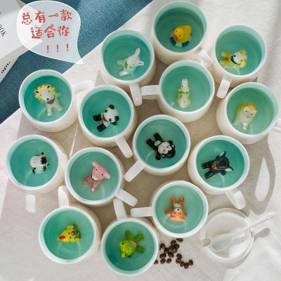 China Viable Cute Animal Ceramic Design Ceramic Novelty Mug 400ml Coffee Milk Coffee Cartoon Cup 400ml Cartoon Mug for sale