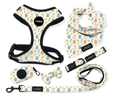 China Padded Pet Supplies Reversible Custom Dog Harness Designers Cut Vest Reverse Harness Dog Leash Set for sale