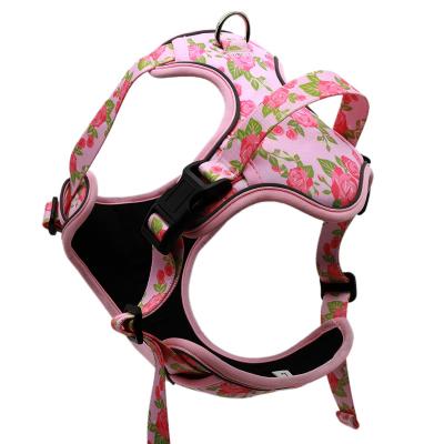 China Viable Top Selling Adjustable Comfortable Set Pets Dog Sublimation Neoprene Neoprene Collar Harness for sale