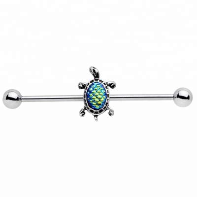 China Unique industrial barbell piercing with cute tortoise jewelry for sale