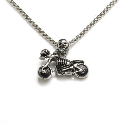 China Men Fashion Jewelry Punk Stainless Steel Motor Biker Pendant Necklace for sale