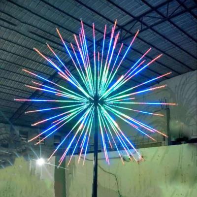 China Beautiful Outdoor Theme Park Christmas New Year Decoration with LED Firework Lights for sale