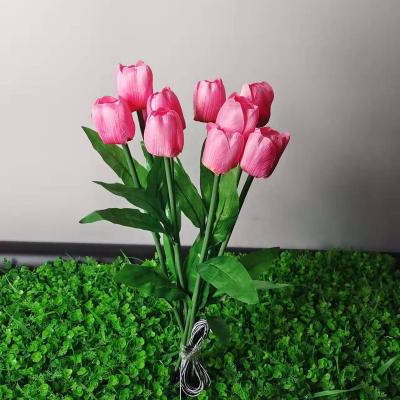 China Steady Shine Or Color Changing Lawn Landscape Artificial Flower Shape With Light Up Function Lights 10PCS LED Flower Lights for sale