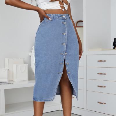 China ZT60005# hot sale women's new high waist sexy breathable slash denim skirt fashion trend slim skirt for sale