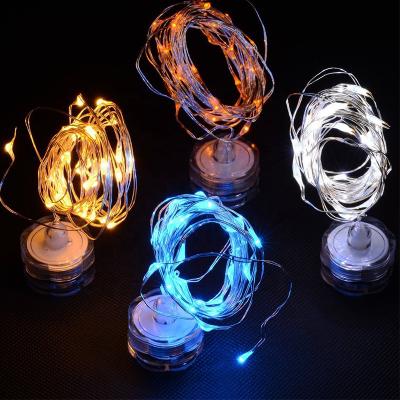 China Battery Operated Festival Party Christmas PVC+copper Wire LED Button Decoration Copper Wire Fairy String Light for sale