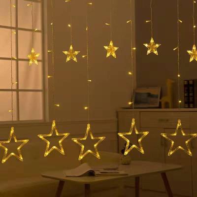 China Curtain Light Factory Wholesale Indoor Led Star Christmas String Light For Bedroom Curtain Decoration for sale