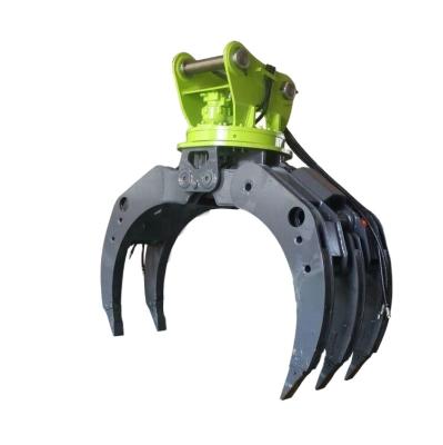 China Rotating Farms Excavator Attachment Wood Excavator Turning Hydraulic Stone Grapple High Power Hydraulic Log Grapple Rock Grab for sale