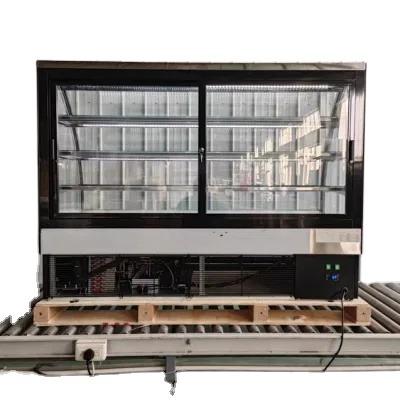 China Double-temperature Refrigerator Showcase Cake Display Refrigerator Cake Present Glass Cake Display Showcase for sale