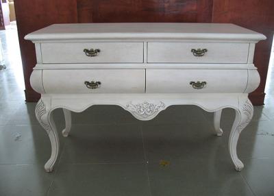 China White Wooden Console Table With Storage / Accent Chest And Cabinets for sale