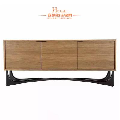 China Modern Metal and Wood Walnut Console Table for Bedroom Veneer Finish for sale