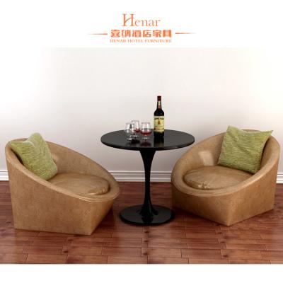 China Nordic Minimalist Modern Hotel Living Room Furniture / Single Leather Sofa for sale