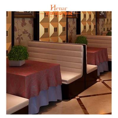 China Comfortable Hotel Restaurant Furniture Horizontal Channel Back Double Booth for sale