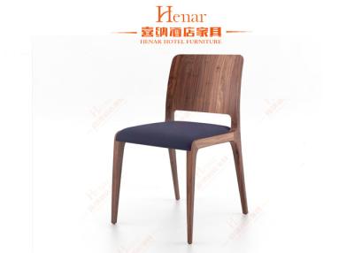 China Dark Modern Dining Room Chairs With Fabric Padded Seat / Commercial Restaurant Furniture for sale