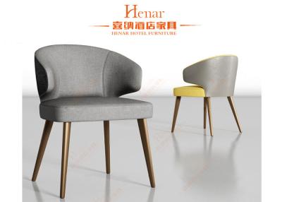 China Elegant Modern Hotel Wooden Dining Room Chairs With Arms / Leather Upholstery Seat for sale