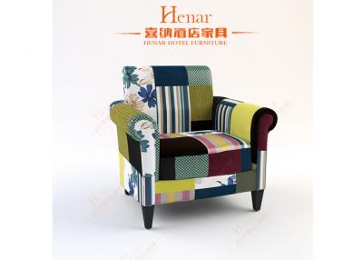 China OEM Modern Lobby Furniture / Comfortable Accent Chair with Beauty Joint Fabric and Roll Arms for sale