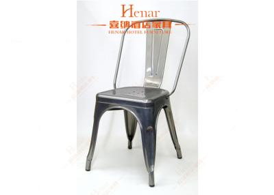 China Industrial Vintage Simple Design Restaurant Metal / Wooden Seat Tolix Chair for sale