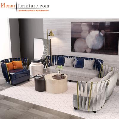 China Multifunctional Furniture Contemporary Hotel Lobby Sofa with Leather Upholstery for sale