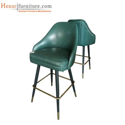 China Indoor Green Microfiber Leather Upholstery Swivel Bar Stool Restaurant Furniture for sale