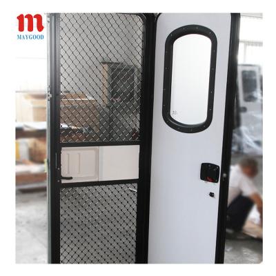 China MAYGOOD MG09RD 610X1800mm rv high tensile aluminum alloy caravan trailer aluminum alloy entry door with flynet and metal security door for sale