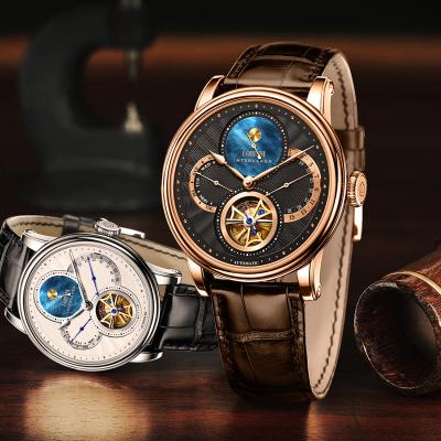 China Luxury Brand Automatic Skeleton Mechanical Wrist Watches Lobinni Date Watch Automatic Mechanical Wrist For Men for sale