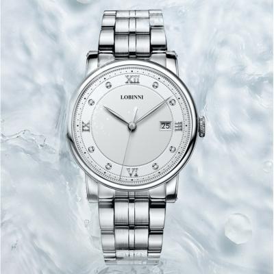 China Date LOBINNI 3012 316L Stainless Steel Automatic Top Silver Band Fashion Women Ladies Quartz Watches Classic Quartz Watches for sale