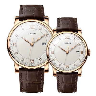 China LOBINNI 3012 Automatic Date Lover Minimalist Wristwatches For Couples Round Luxury Indicator Stainless Steel High Quality Water Resistant for sale