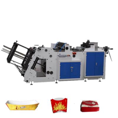 China Factory Automatic Paper Cartoon Hamburger Box Machine PE Coated Food Paper Lunch Box Making Machine Hamburger Box Erecting Machine for sale