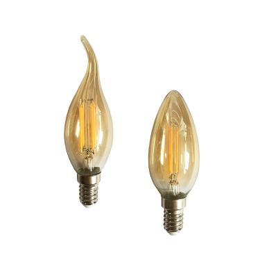 China Cover 4w E27 ST64 indoor amber/clear glass LED filament base light bulb made in China for sale