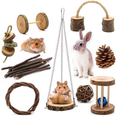 China Small Animals Forest Handmade Natural Wood Original Hamster Cage Wooden Accessory for sale