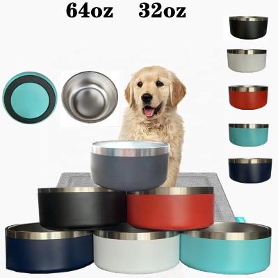 China Amazon Success Sustainable Pet Supplies Heavy Duty Double Stainless Steel Dog Food Feeding Bowl Other Pet Products for sale