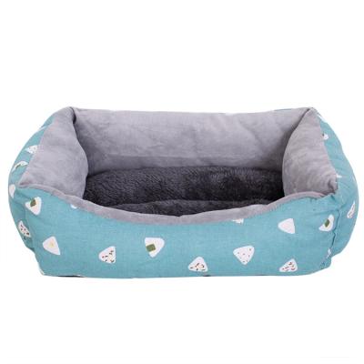 China Breathable Custom Printed Eco-Friendly Portable Cheap Luxurious Comfortable Fluffy Pet Cat Dog Bed for sale