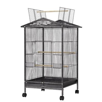 China Large Breathable Wholesale Steel Aviary Pet Parrot Cage Bird Cage With Roof Breeding Cage for sale