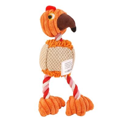 China 2021 New Design High Quality Sustainable Fire Bird Plush Dog Chew Interactive Pet Toy for sale