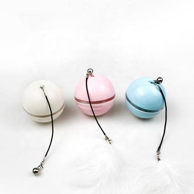 China Rotating Smart Cat Toy Pet Exercise Teaser Chaser Rolling Ball LED Auto Viable Self Rechargeable Light Interactive Toy for sale