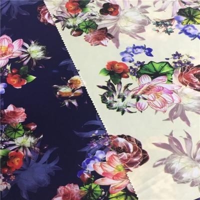 China 2019 Most Popular Noble Simply Polyester Spandex Print Noble Flower Knitted Fabric For Dress for sale