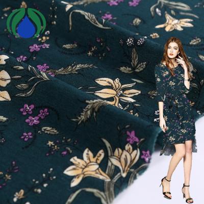 China Beautiful Shaoxing Anti-static New Products 100% Polyester Flower Print Elastic Fabric for sale