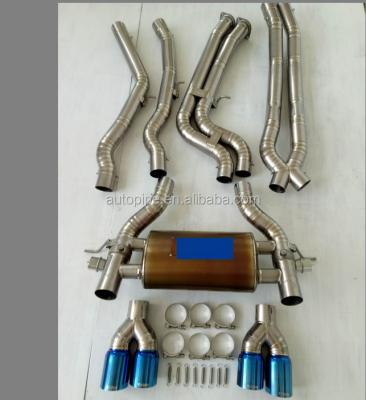 China Titanium alloy tit*anium exhaust muffler pipe for b*mw M4 valved catback system for sale